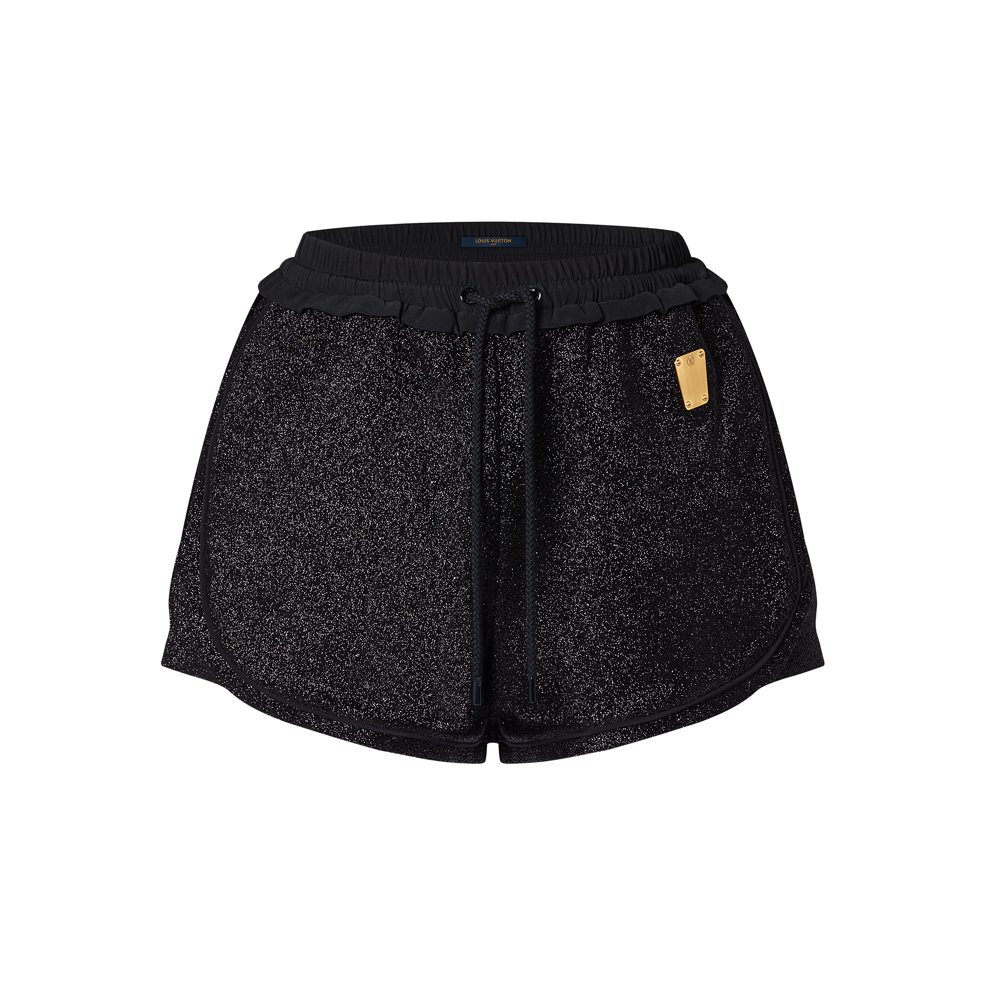 Glitter Jogging Shorts Luxury Black LOUIS VUITTON